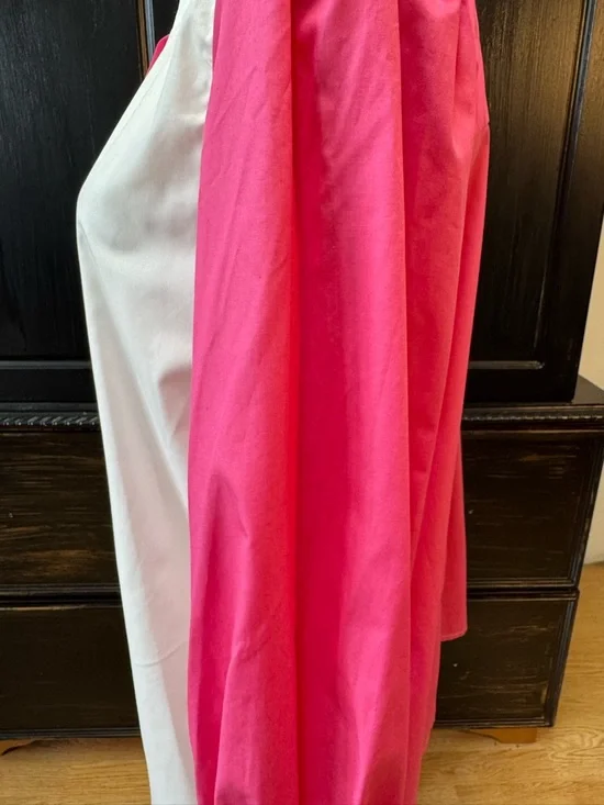 Colorblock Pink & White Button-Up Blouse - Picture 15 of 16